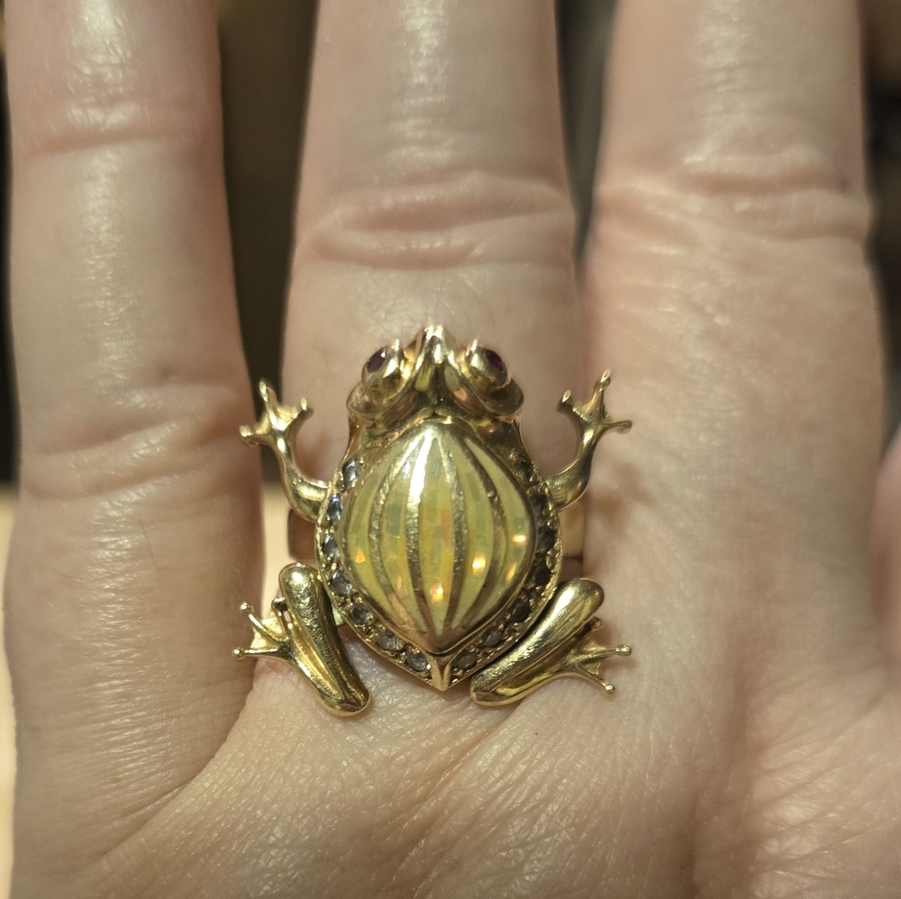 14kt Gold Frog Ring-sz.8